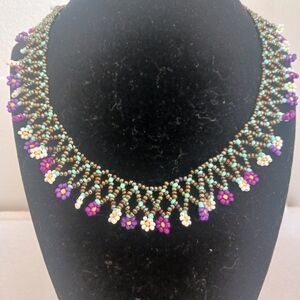 Mexican handmade beaded seed Necklace choker